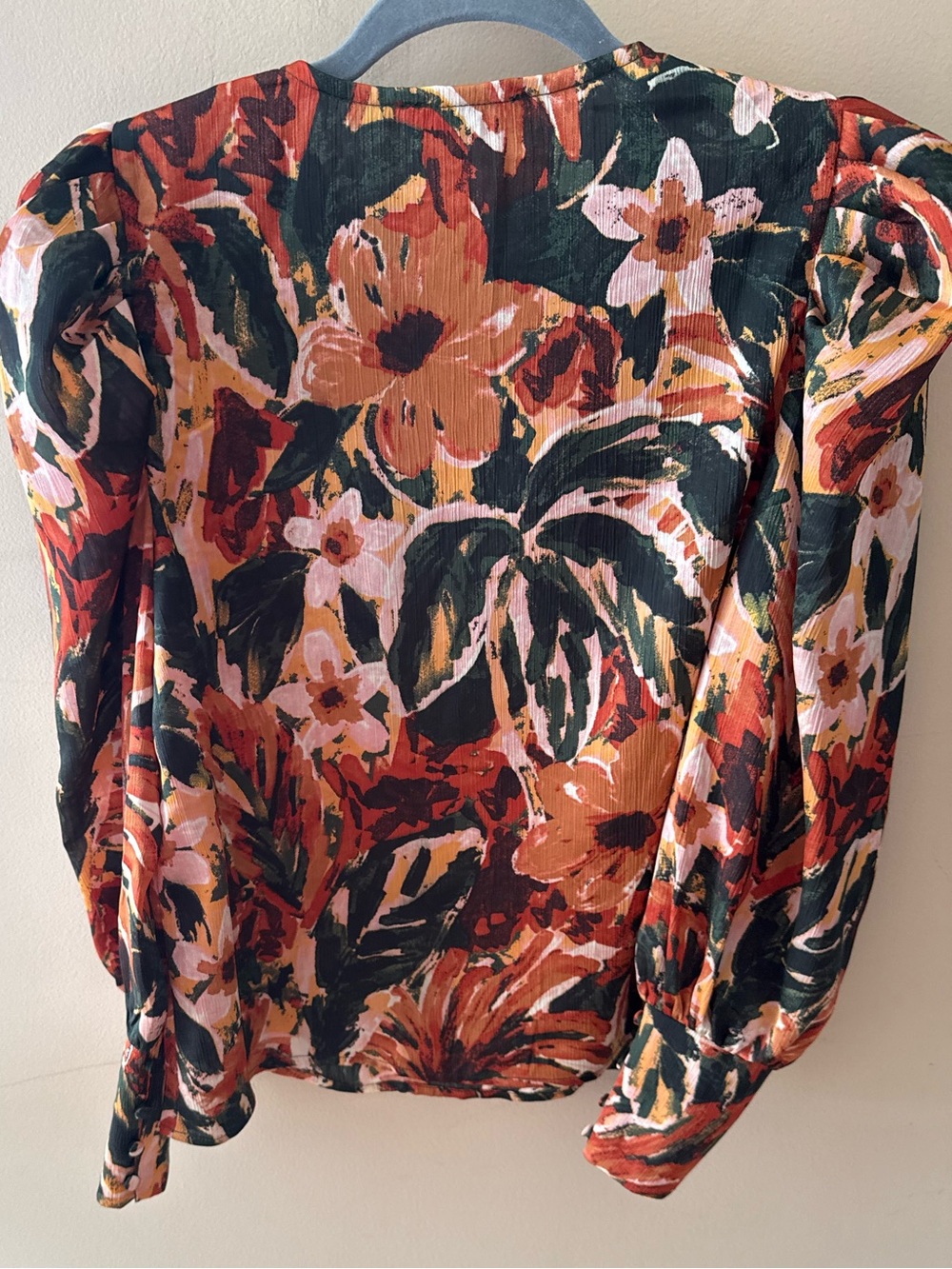THML Floral Autumn Floral blouse silky long sleeve size XS - Picture 2 of 6